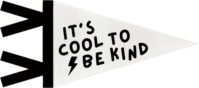 JXREQ It's Cool to Be Kind Pennants Banners Flags for Kids Boys Room Decor, Minimalist Kids Canvas Wall Art Decor for Toddler Room Nursery Playroom, 8x17 Inch - Image 1
